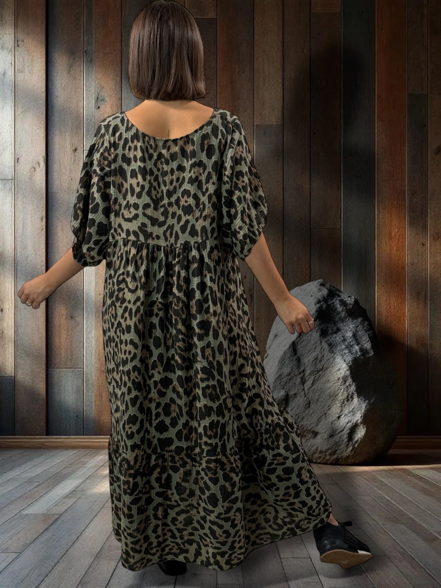 BODEGA - ROBE LEOPARD JUSQU'A LA TAILLE 56