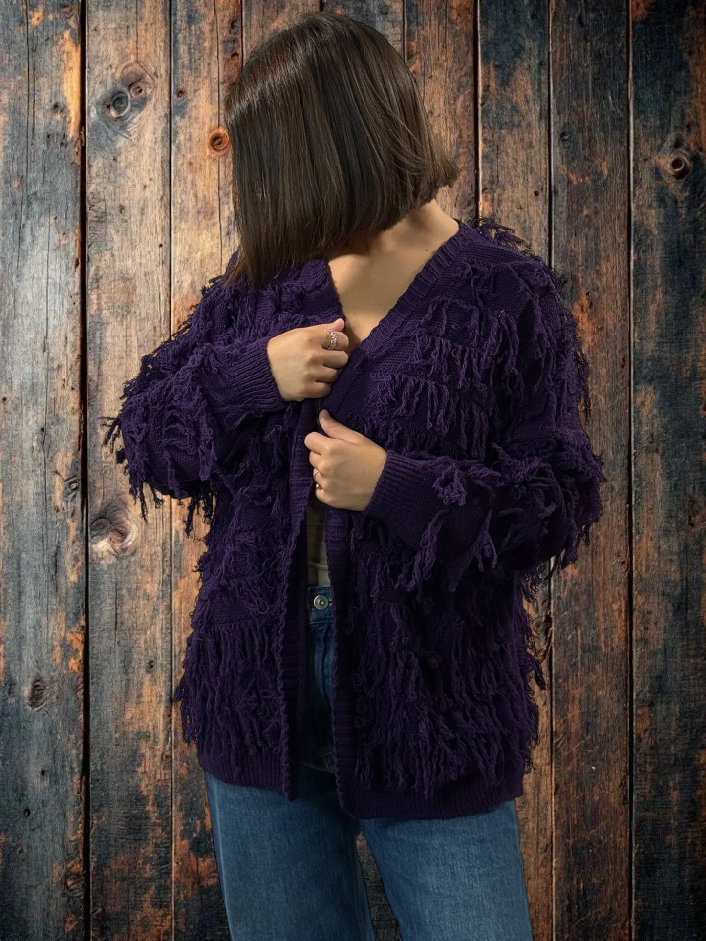 SANDY - GILET VIOLET JUSQU'A LA TAILLE 48