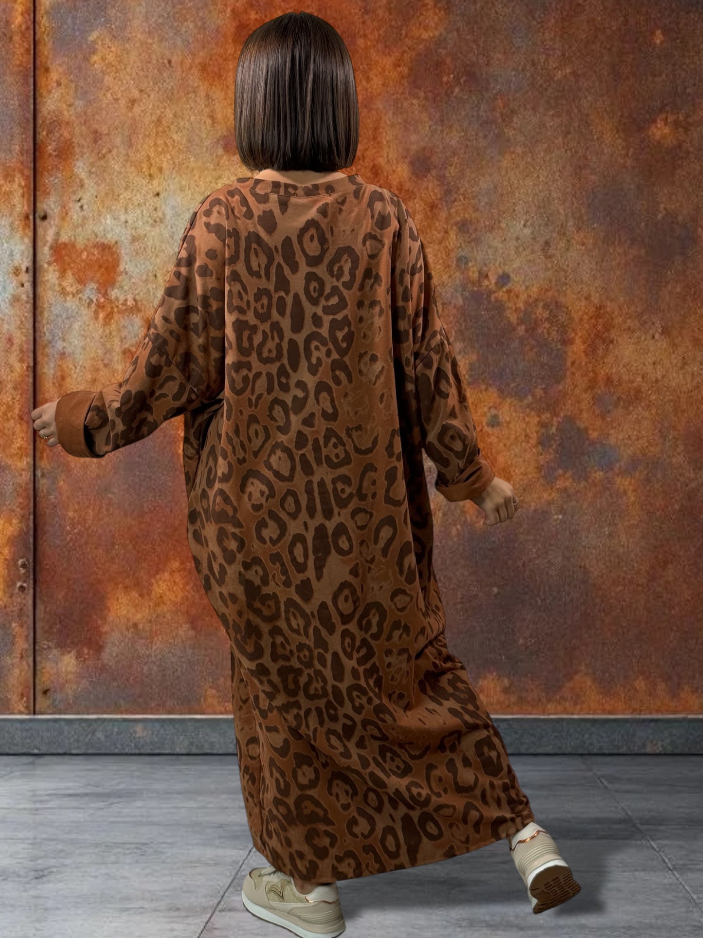 MARTINA - ROBE LEOPARD ROUX JUSQU'A LA TAILLE 54