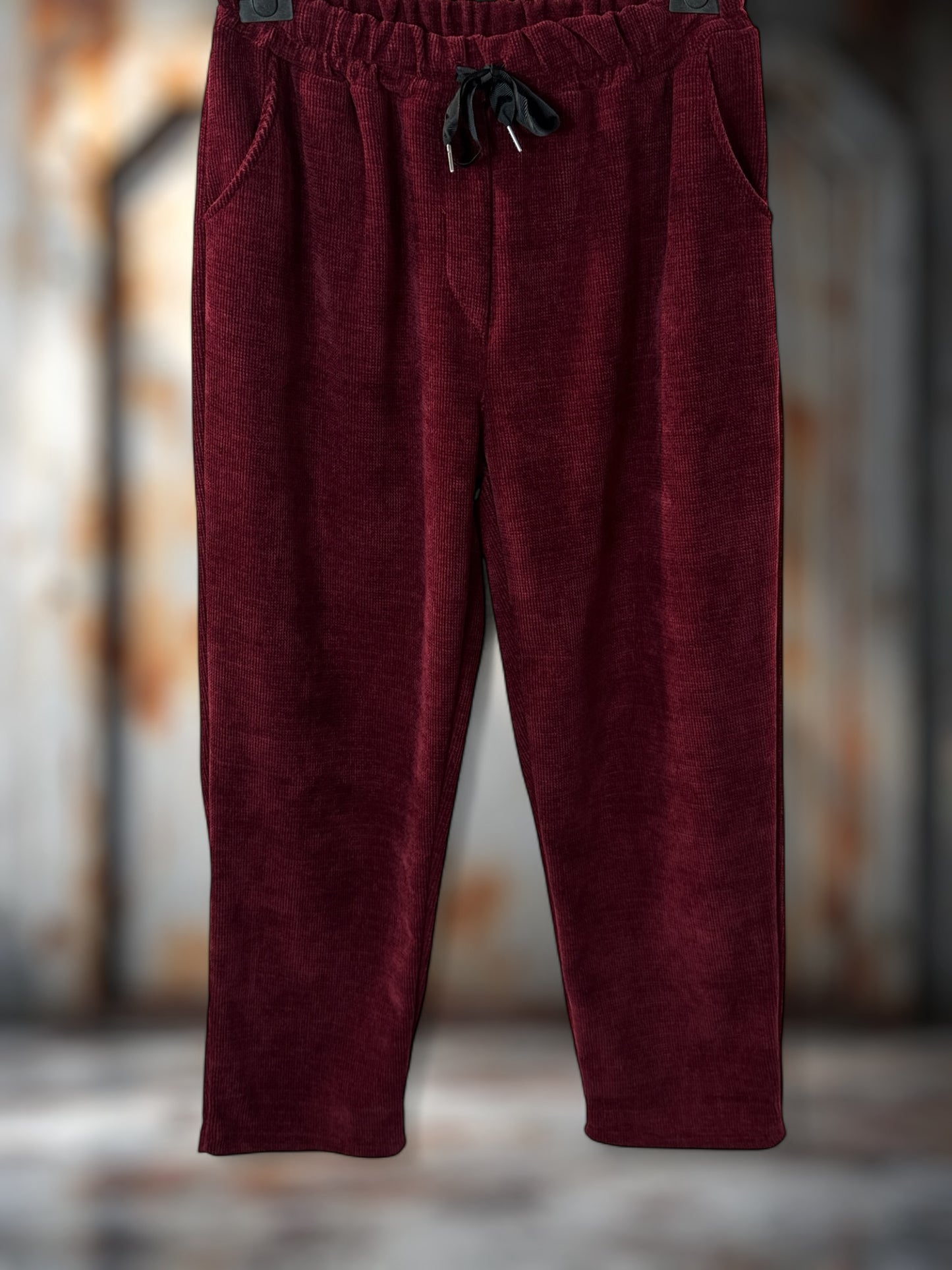 LEON - PANTALON EN VELOURS BORDEAUX TAILLE 44 A 50/52