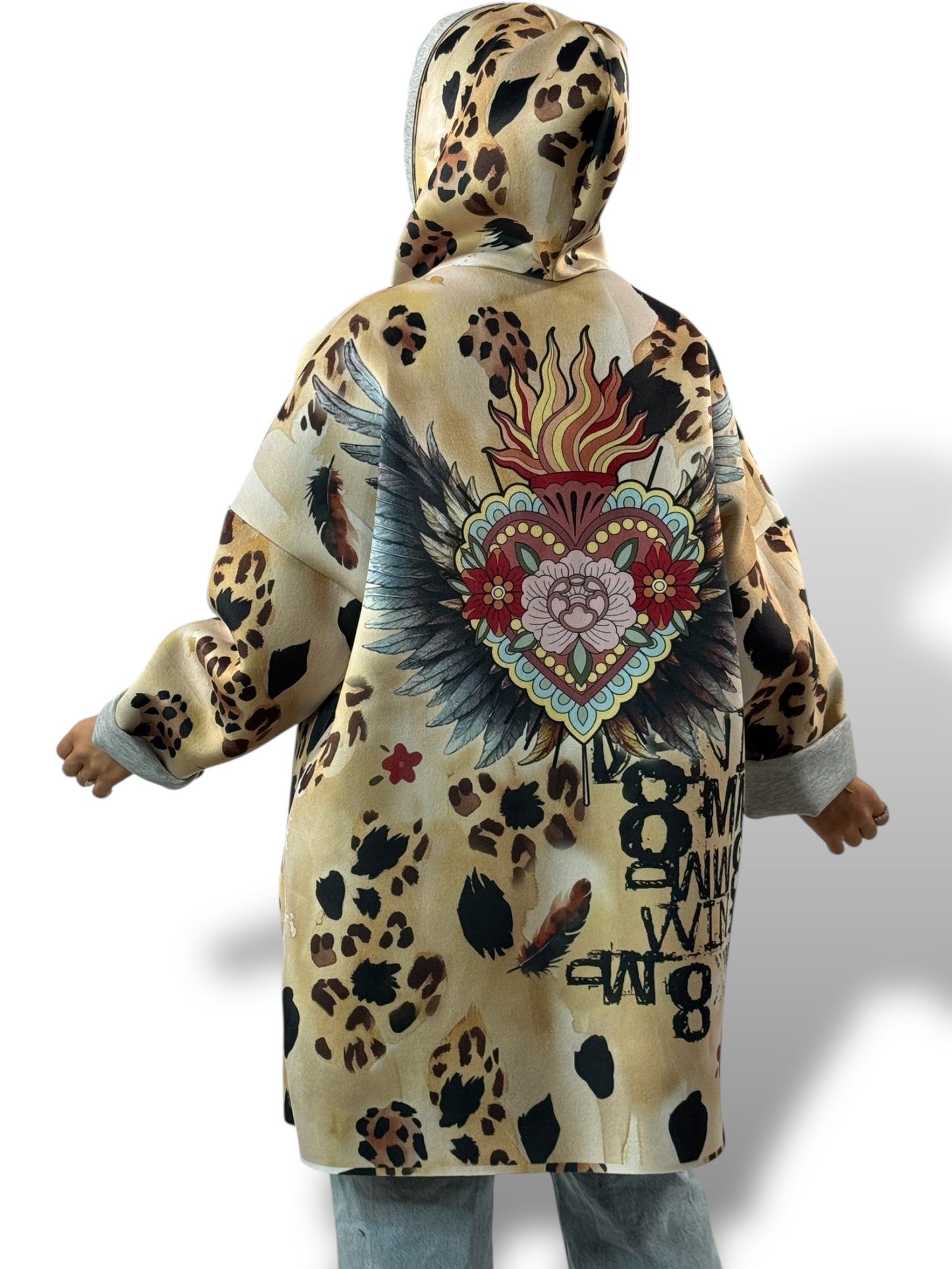 LULU - VESTE A CAPUCHE A MOTIF JUSQU'A LA TAILLE 52/54