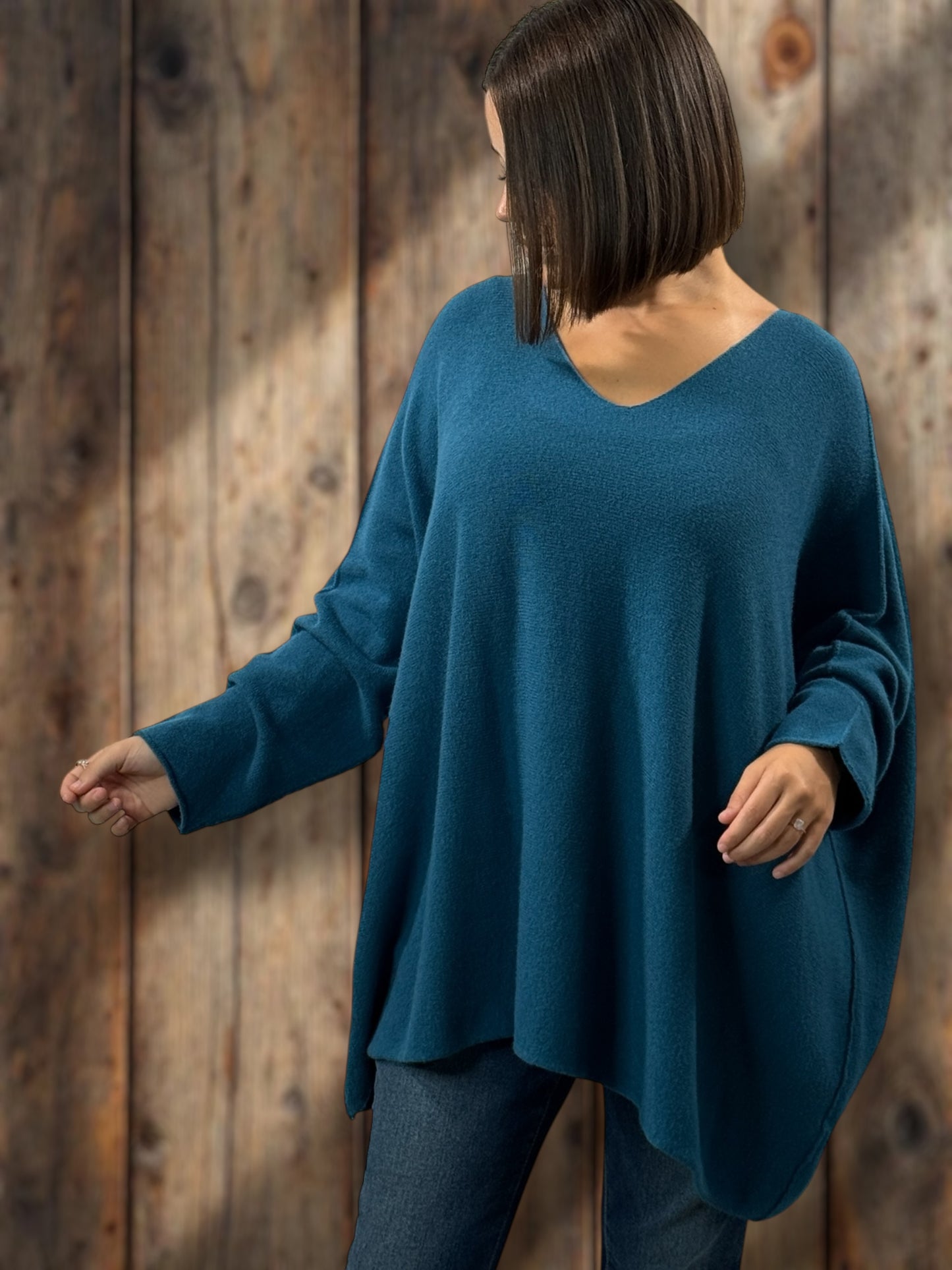 PALOMA - PULL OVERSIZE BLEU JUSQU'A LA TAILLE 56