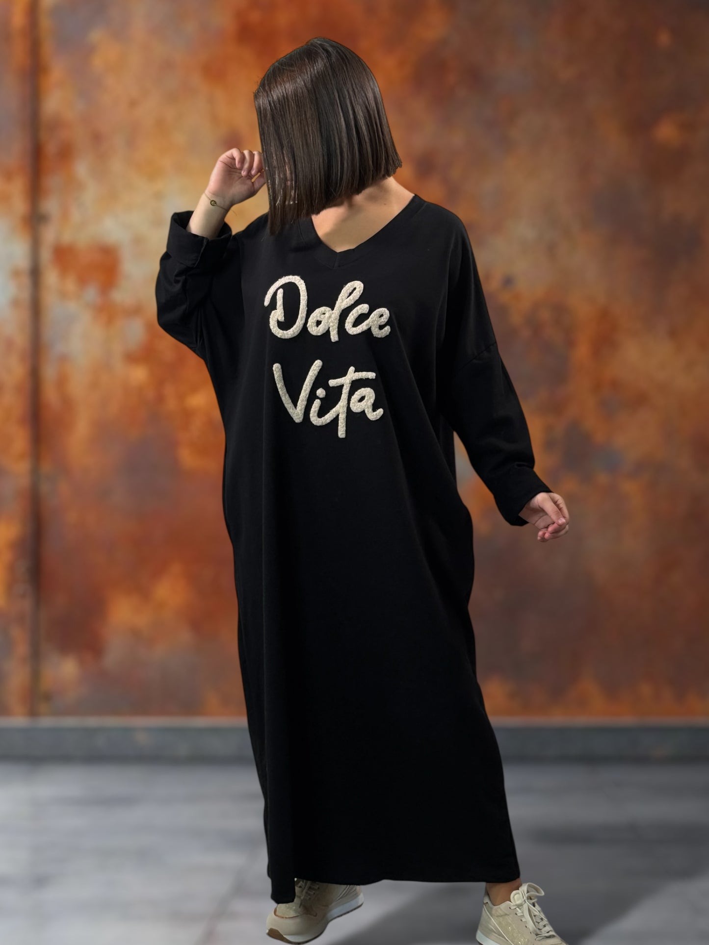NINON - ROBE OVERSIZE NOIRE DOLCE VITA JUSQU'A LA TAILLE 54/56