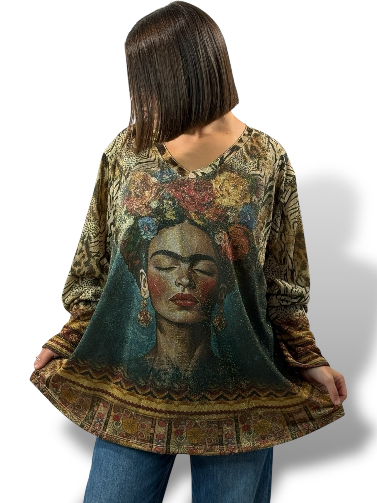 MARYLIN - TOP OVERSIZE FLUIDE SCINTILLANT JUSQU'A LA TAILLE 54
