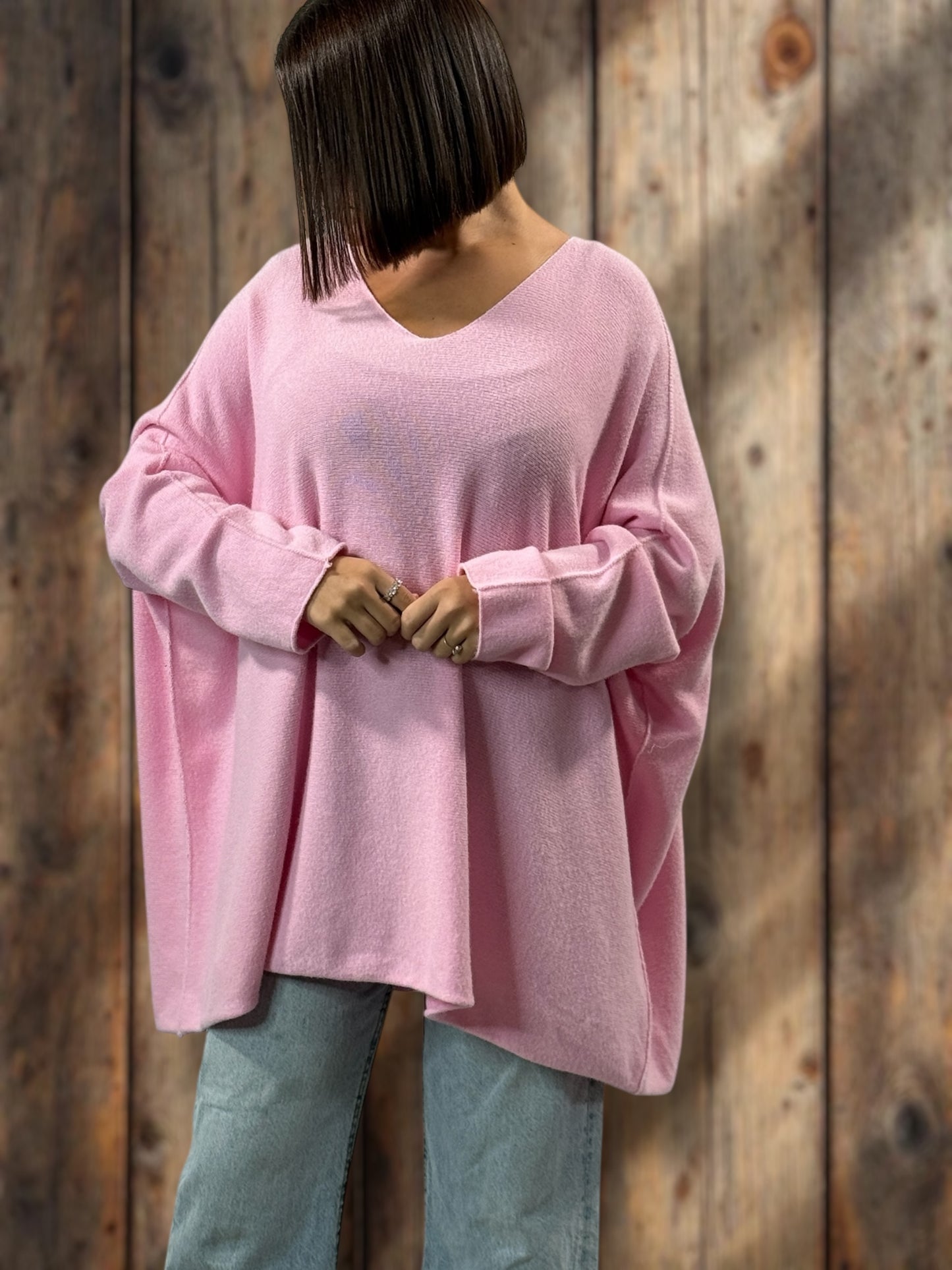 PALOMA - PULL OVERSIZE ROSE JUSQU'A LA TAILLE 56