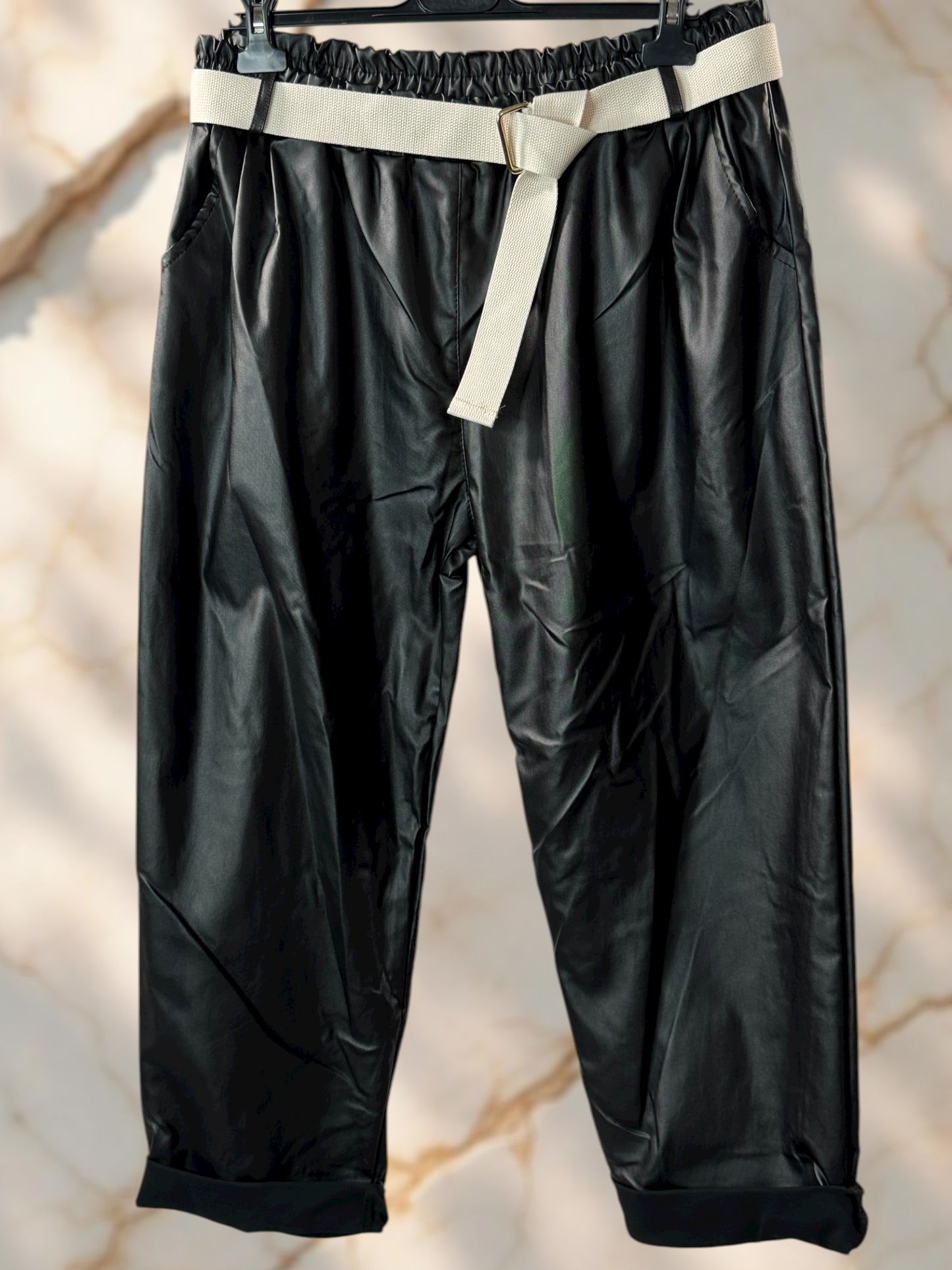 BERLIN - PANTALON SIMILI CUIR NOIR TAILLE 46 A 52