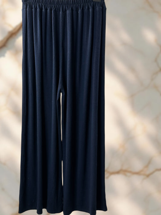 MARLO - PANTALON AMPLE FLUIDE MARINE TAILLE 48 A 58