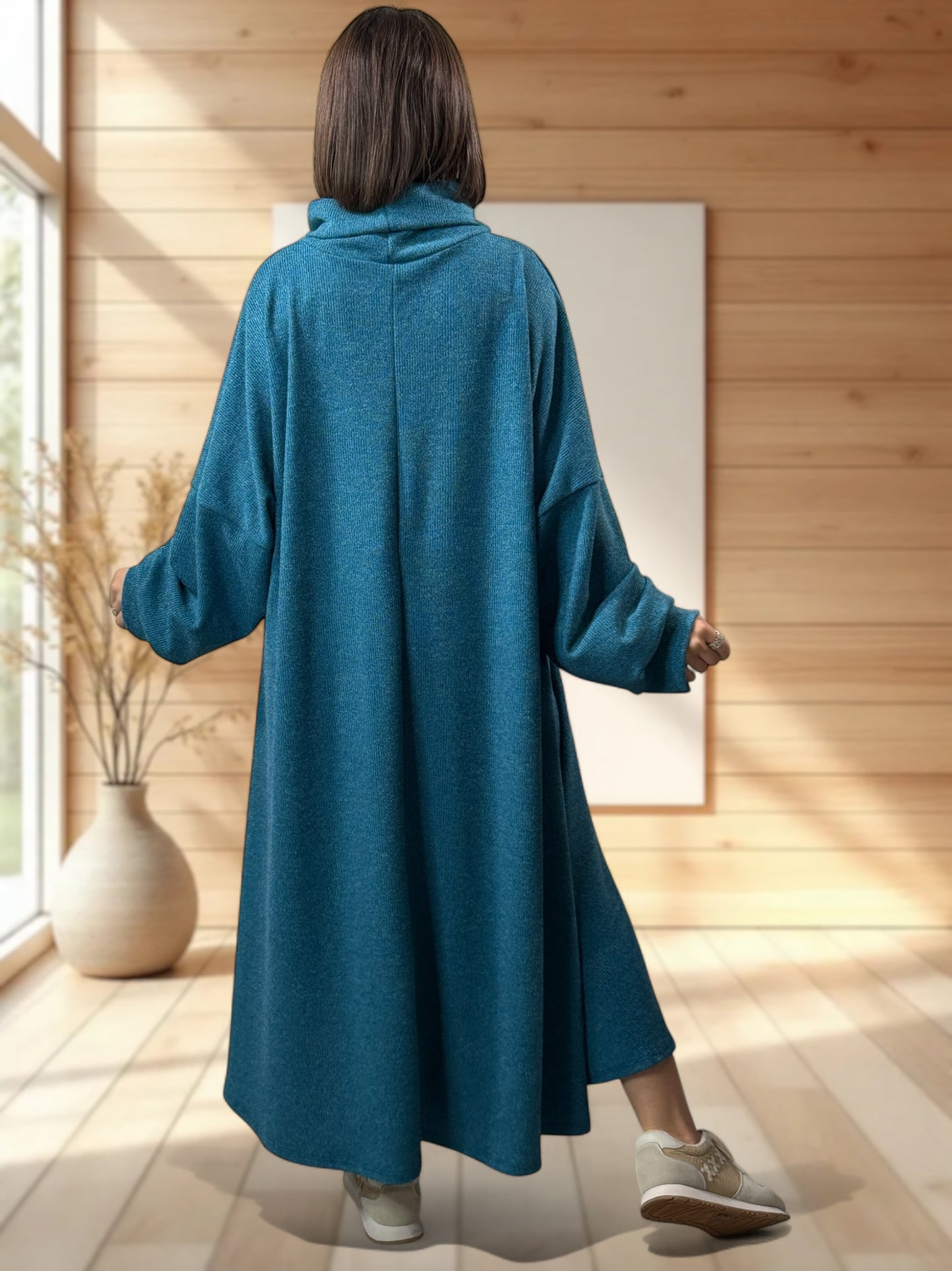 MILAN - ROBE OVERSIZE BLEU CANARD JUSQU'A LA TAILLE 60