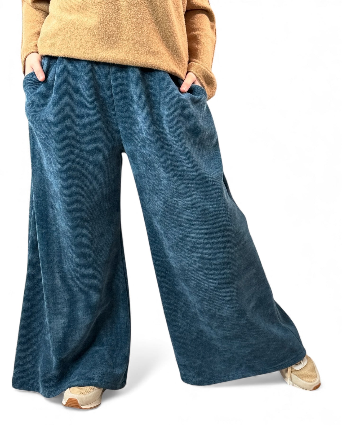 MARVIN - PANTALON EN VELOURS BLEU TAILLE 46 A 54