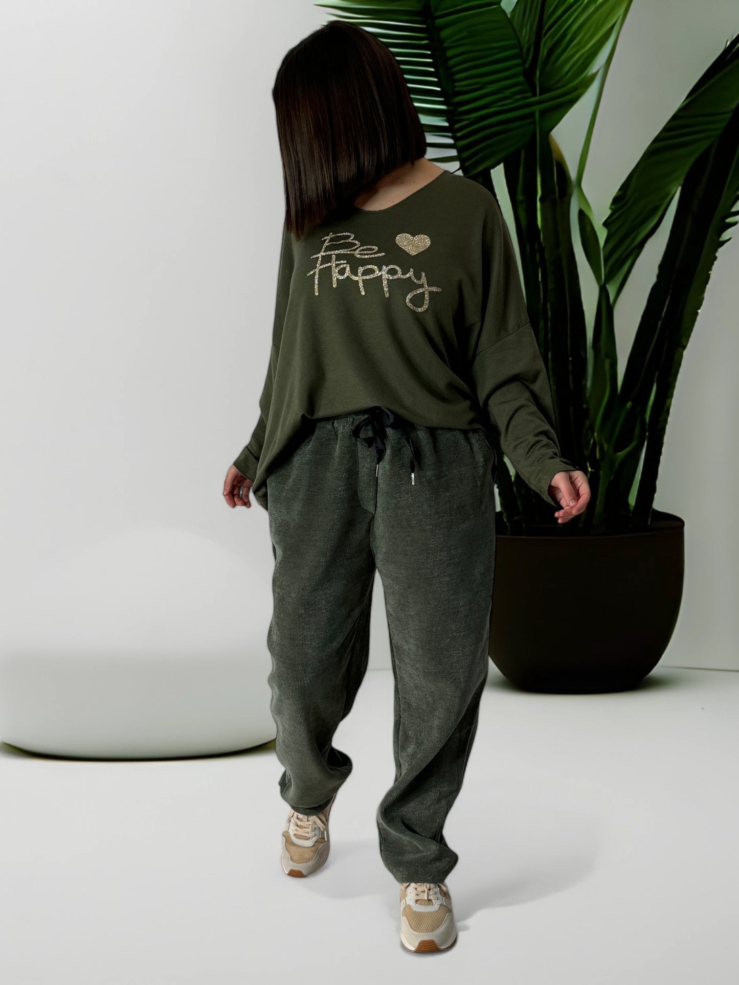 LEON - PANTALON EN VELOURS KAKI TAILLE 44 A 50/52