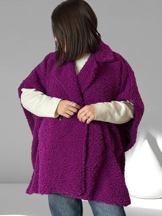 COCO - VESTE CYCLAMEN EN MOUMOUTE JUSQU'À LA TAILLE 54/56