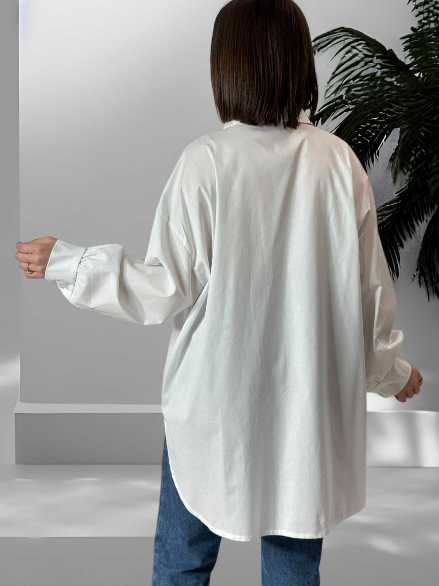 MARINA - CHEMISE OVERSIZE BLANCHE JUSQU'A LA TAILLE 52