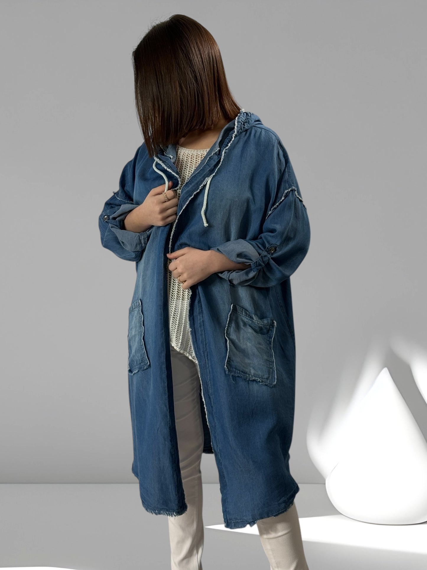 MYLENA - VESTE A CAPUCHE OVERSIZE JUSQU'A LA TAILLE 50