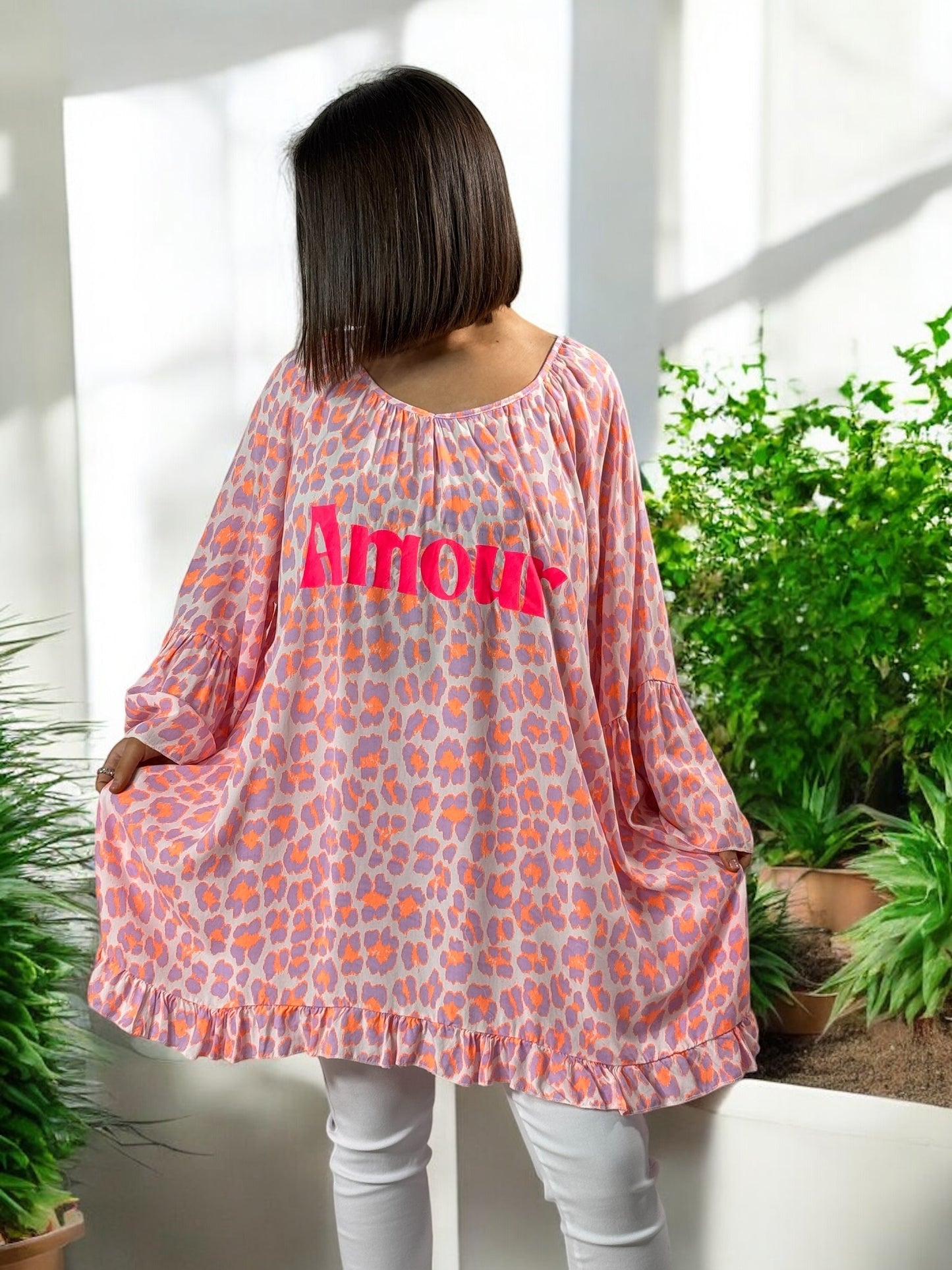 SAVANA - TUNIQUE LEOPARD LILAS JUSQU'A LA TAILLE 54