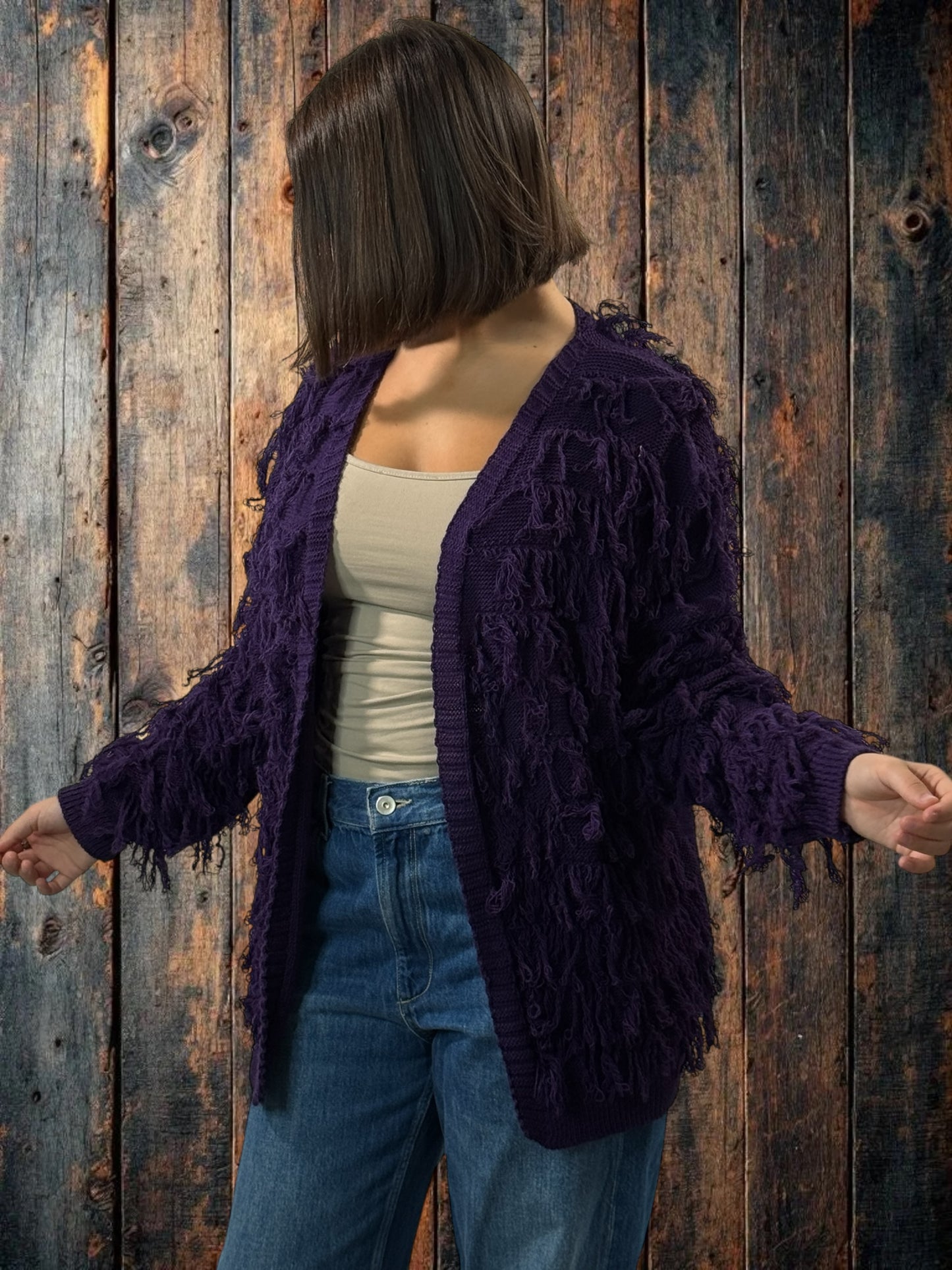 SANDY - GILET VIOLET JUSQU'A LA TAILLE 48