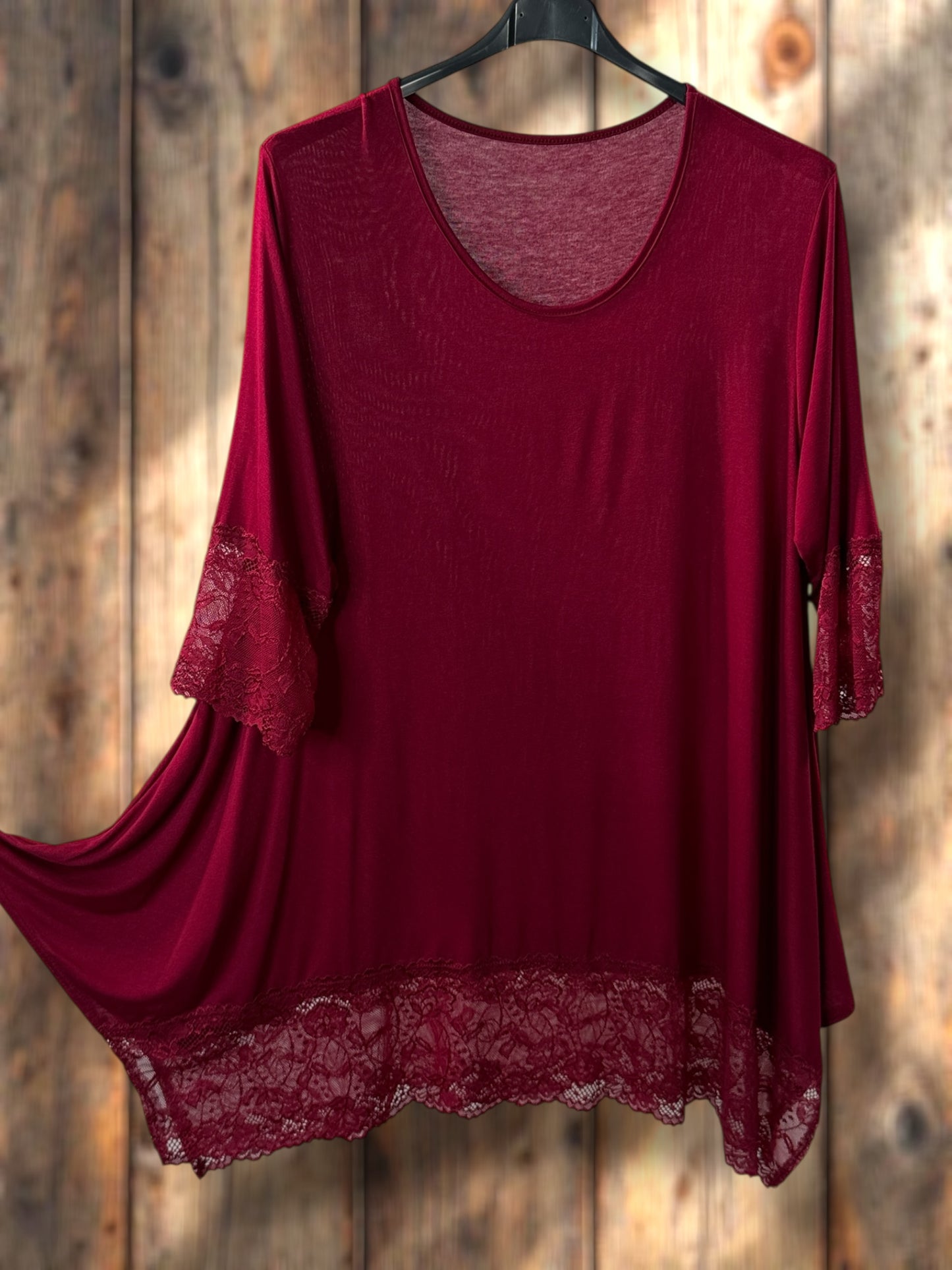 CINDY - TOP BORDEAUX TAILLE 46 A 56/58