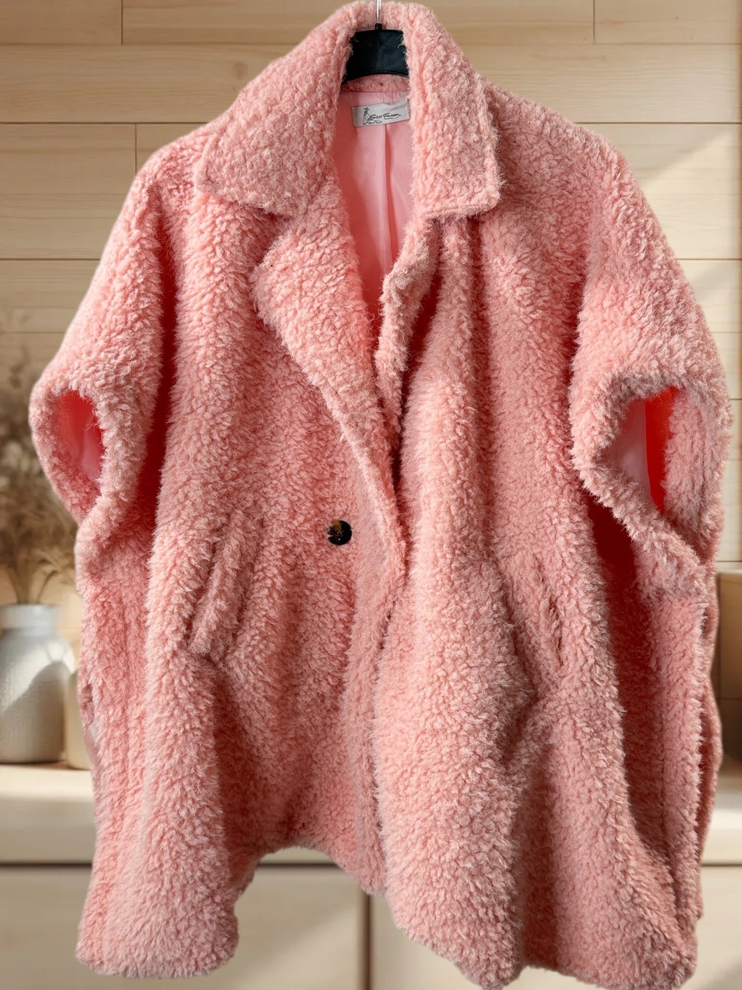 COCO - VESTE ROSE EN MOUMOUTE JUSQU'À LA TAILLE 54/56