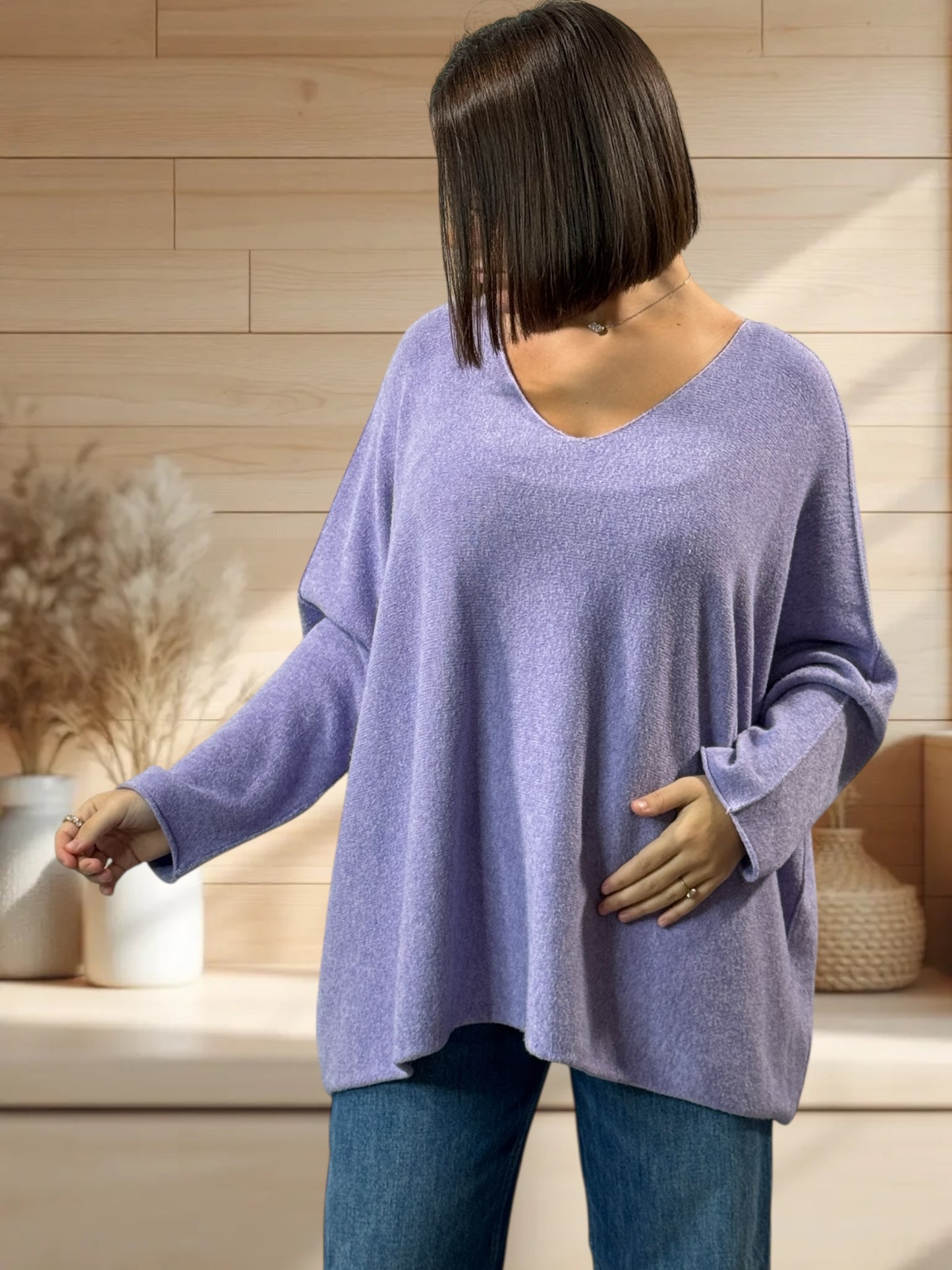 PALOMA - PULL OVERSIZE LAVANDE JUSQU'A LA TAILLE 56 (Copie)