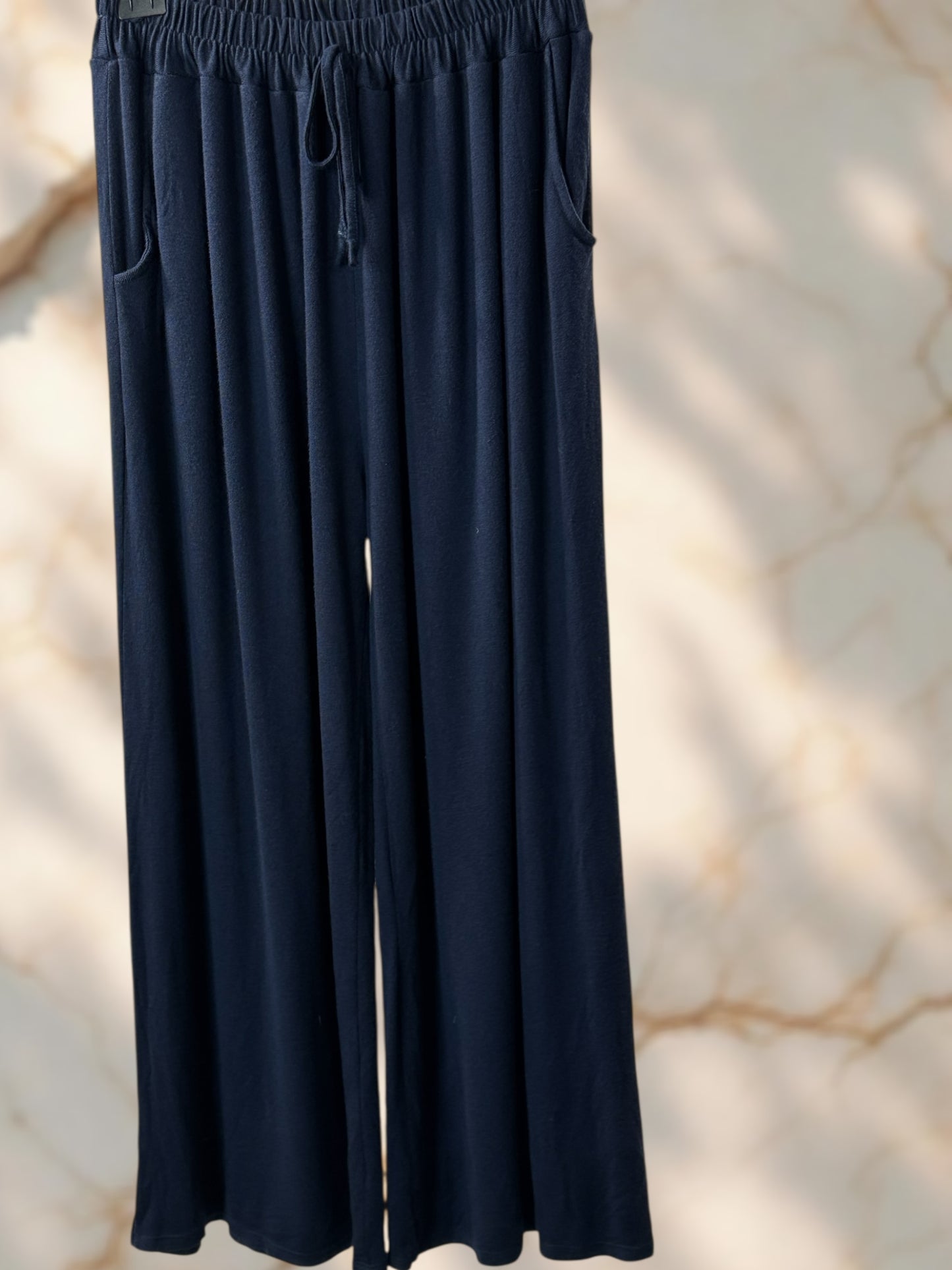 MARLO - PANTALON AMPLE FLUIDE MARINE TAILLE 48 A 58