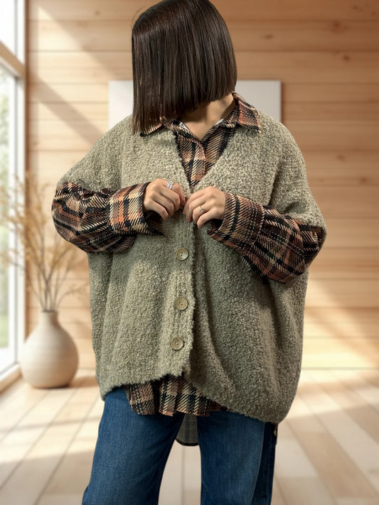 MARA - GILET BEIGE SANS MANCHES JUSQU'A LA TAILLE 56