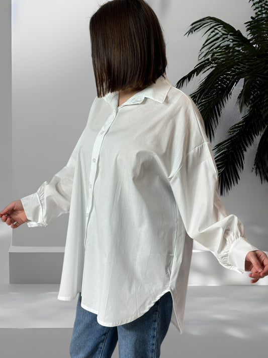 MARINA - CHEMISE OVERSIZE BLANCHE JUSQU'A LA TAILLE 52