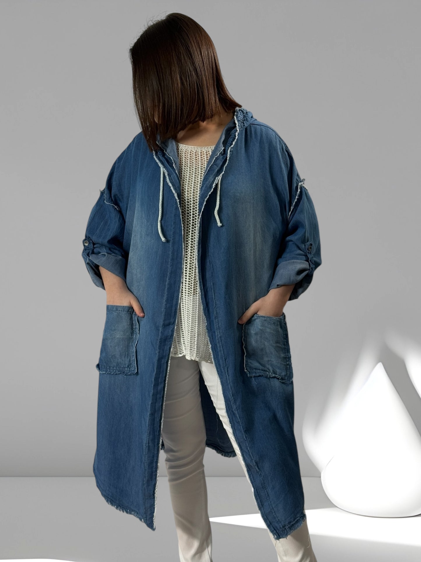 MYLENA - VESTE A CAPUCHE OVERSIZE JUSQU'A LA TAILLE 50