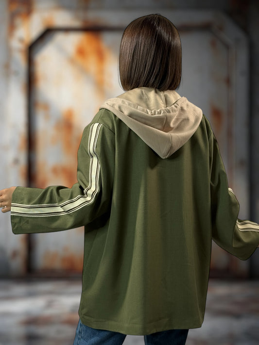 CAMERON - BLAZER KAKI AVEC CAPUCHE JUSQU'A LA TAILLE 52/54