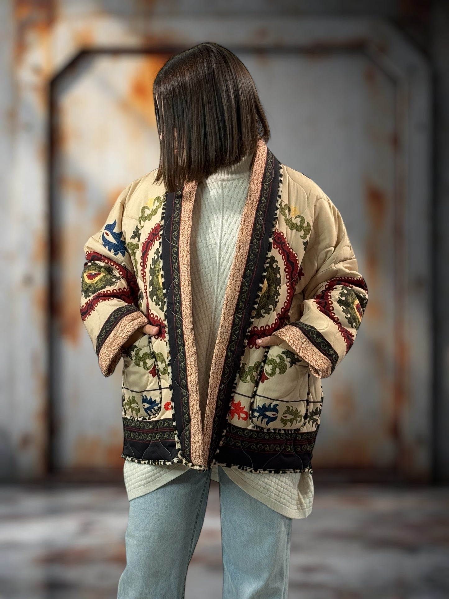 KAREN - VESTE OVERSIZE MATELASSEE JUSQU'A LA TAILLE 52