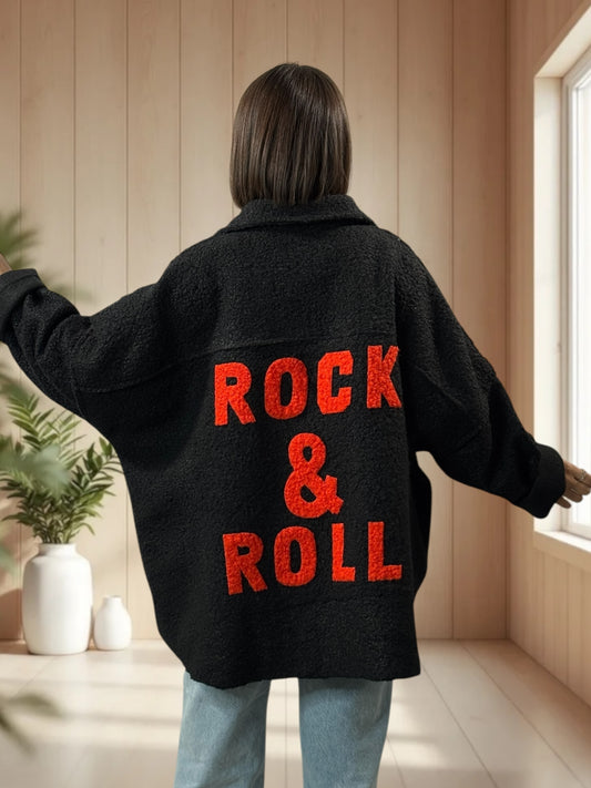 SANTAFEE - VESTE OVERSIZE NOIRE JUSQU'A LA TAILLE 54/56