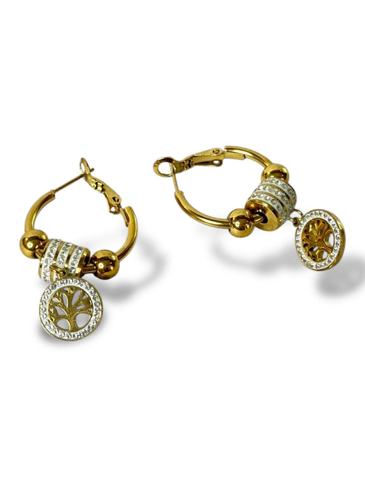 CLARICE - BOUCLES D'OREILLES CREOLES ARBRE DE VIE