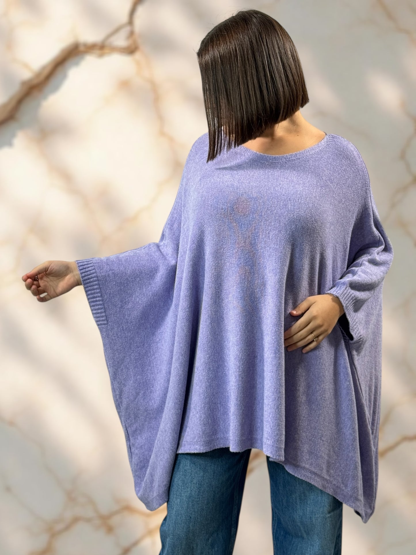 NICKO - PULL OVERSIZE LILAS JUSQU'A LA TAILLE 60