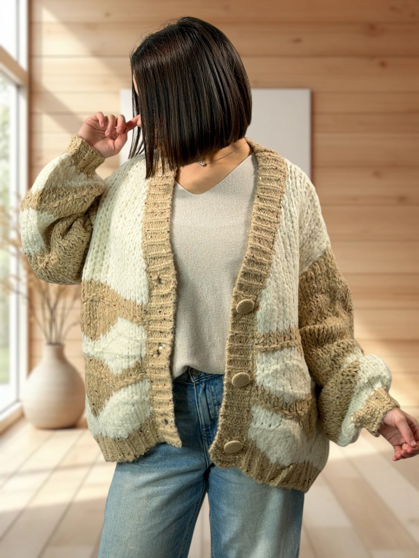 LINETTE - GILET OVERSIZE JUSQU'A LA TAILLE 50/52