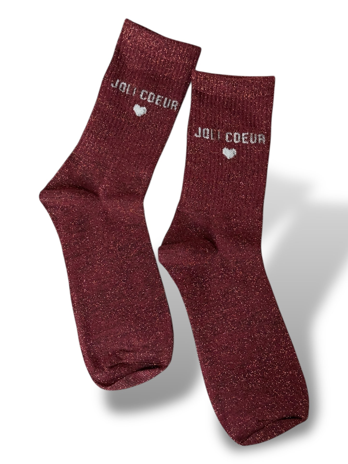 CHAUSSETTES SCINTILLANTES JOLI COEUR BORDEAUX