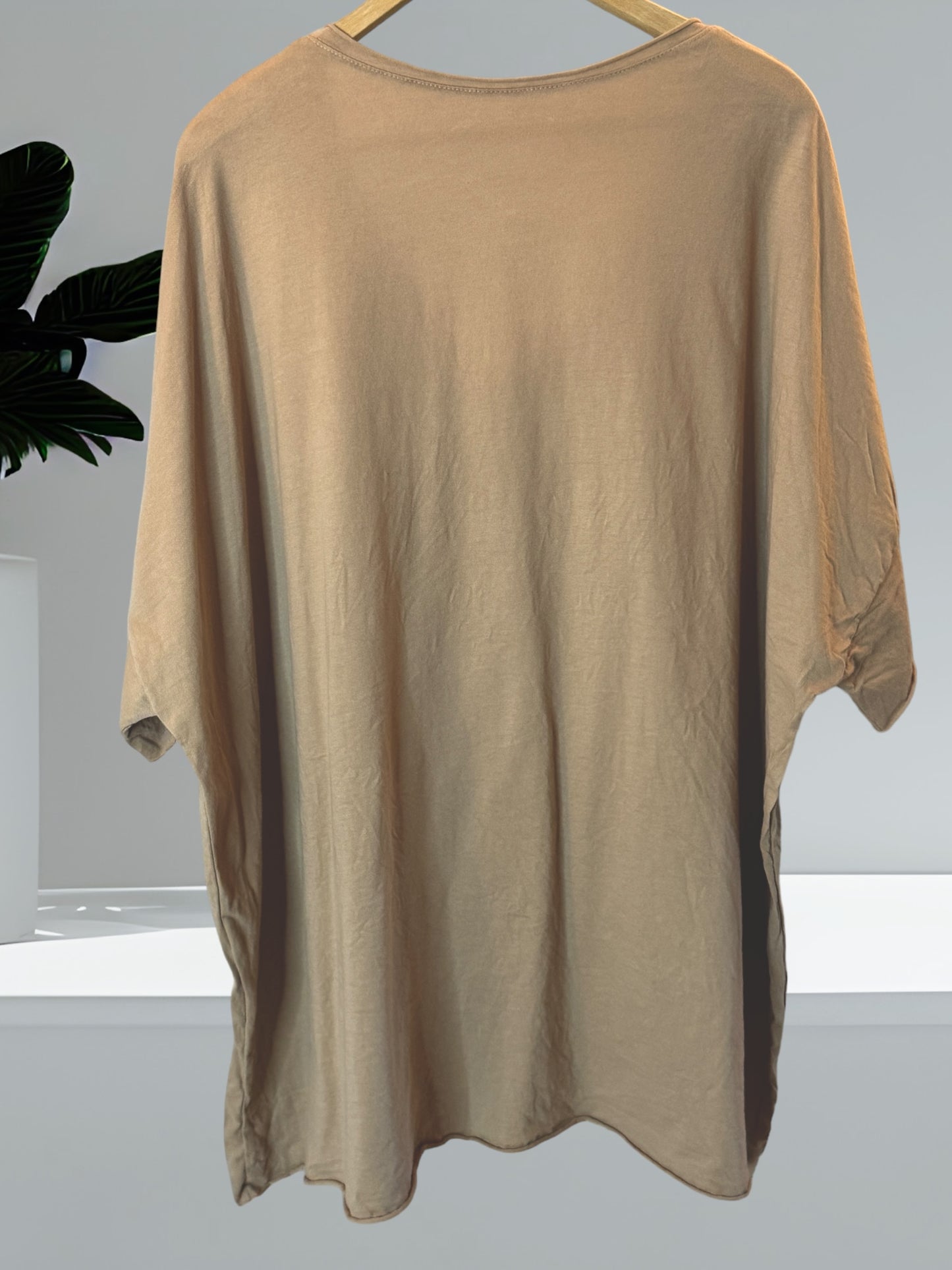 MAX - T-SHIRT CAMEL EN COTON TAILLE 48/50 A 56/58