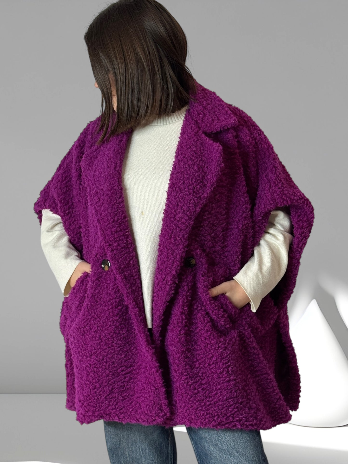 COCO - VESTE CYCLAMEN EN MOUMOUTE JUSQU'À LA TAILLE 54/56