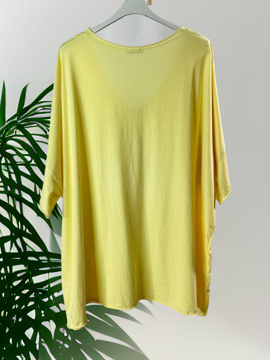 MAX - T-SHIRT JAUNE EN COTON TAILLE 48/50 A 56/58