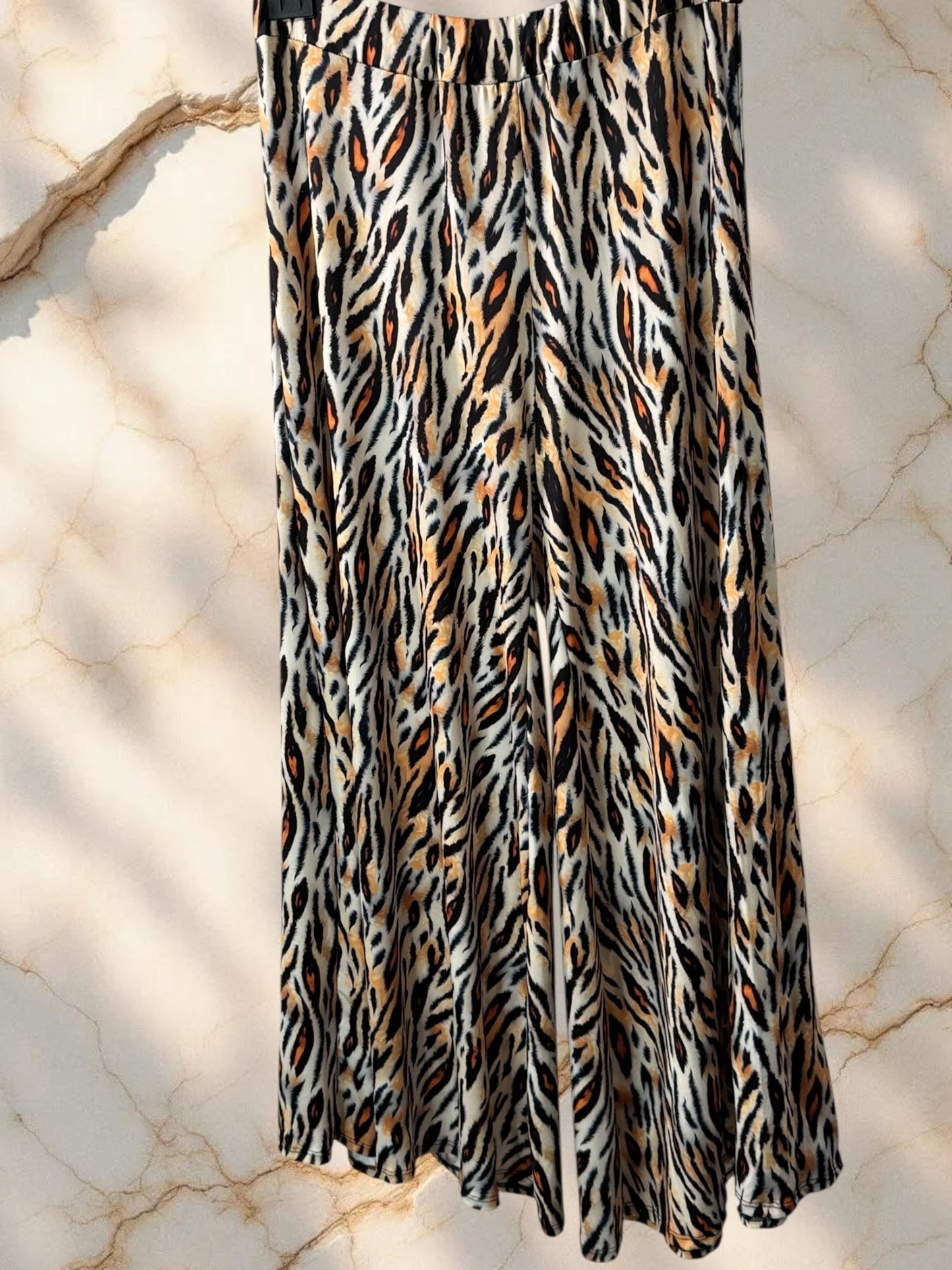 MAXIME - PANTALON PALAZZO MOTIF ANIMALIER TAILLE 46 A 54