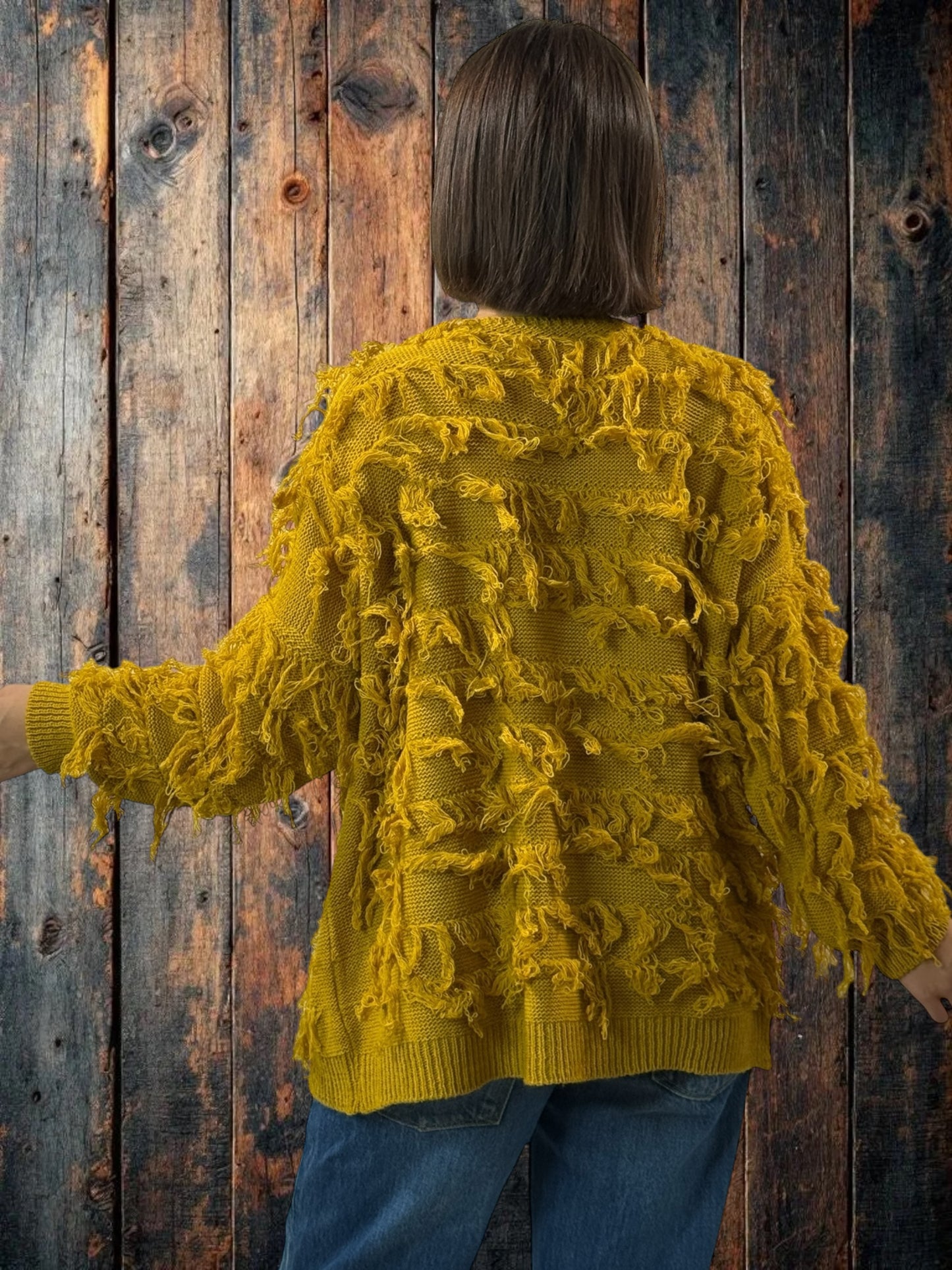 SANDY - GILET MOUTARDE JUSQU'A LA TAILLE 48