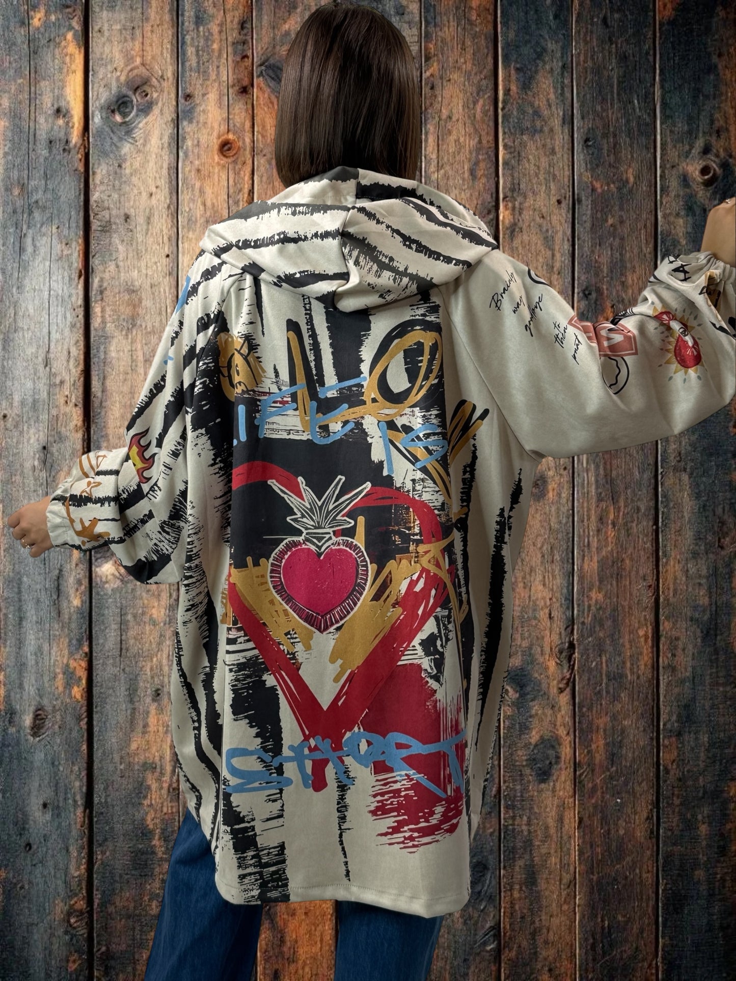 ADDICT - VESTE ASPECT DAIM A MOTIF JUSQU'A LA TAILLE 54