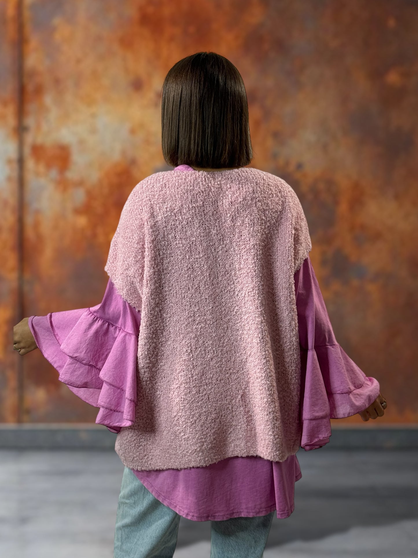 MARVIN - GILET ROSE SANS MANCHE JUSQU'A LA TAILLE 54/56