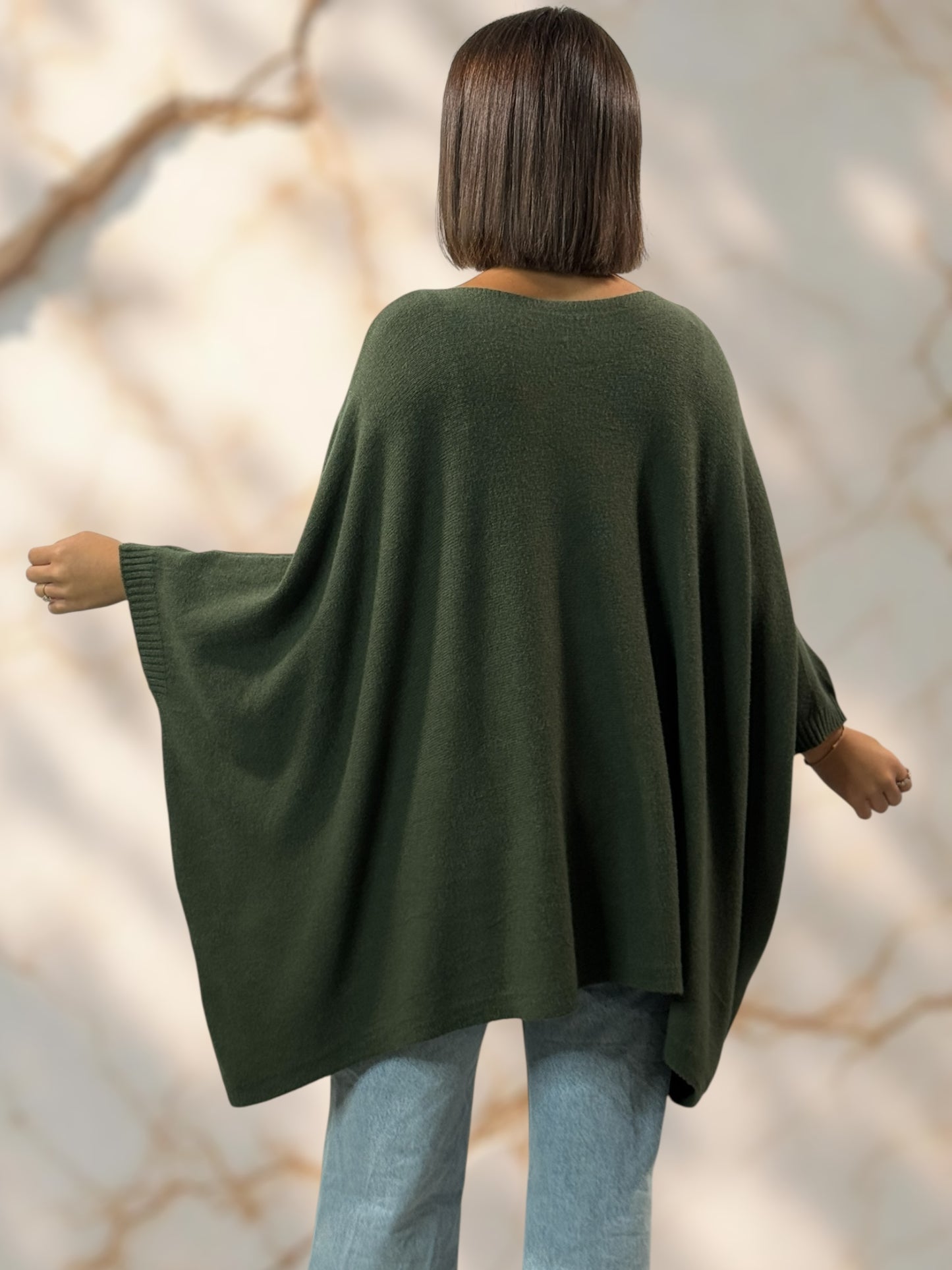NICKO - PULL OVERSIZE KAKI JUSQU'A LA TAILLE 60