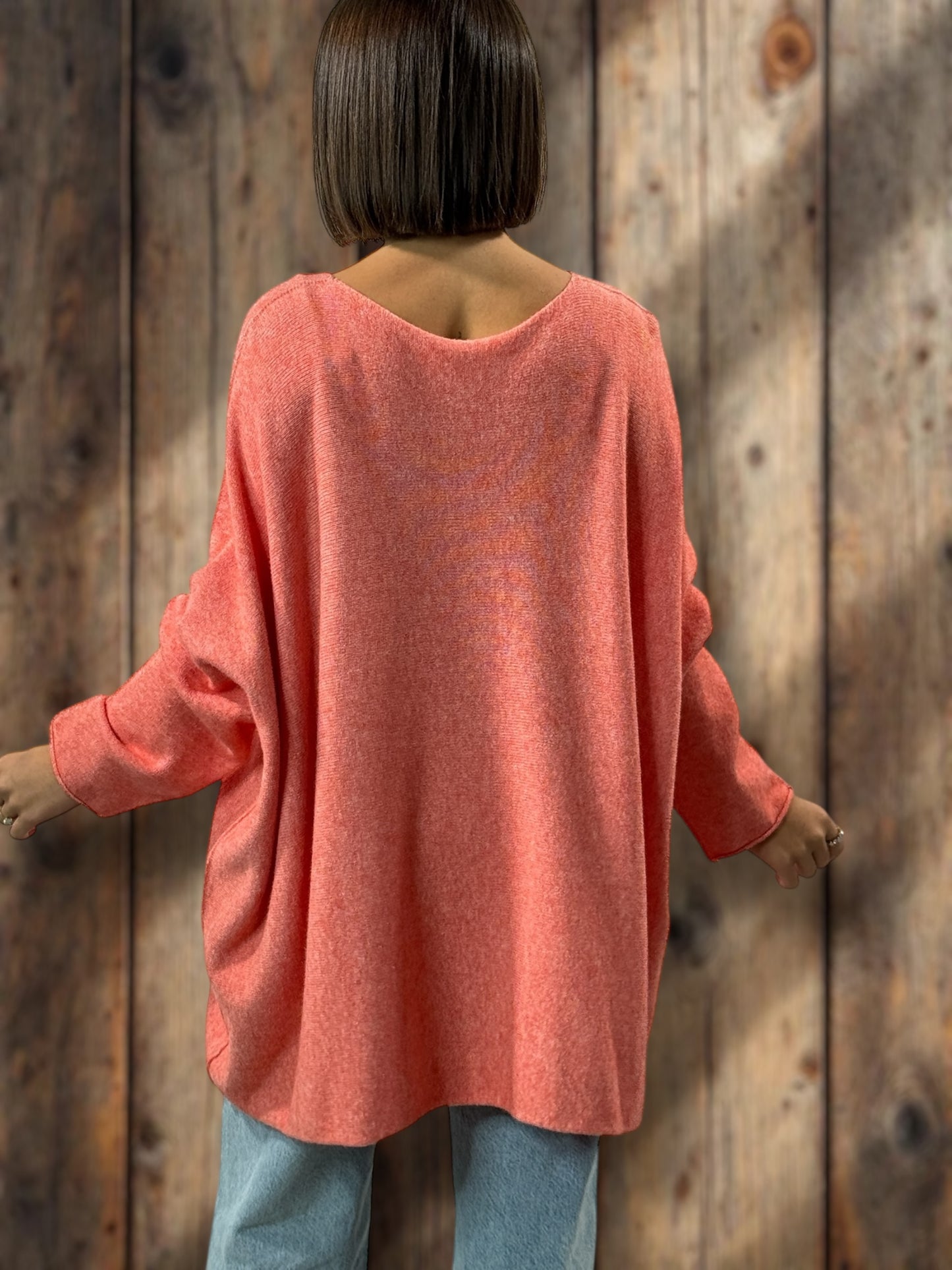 PALOMA - PULL OVERSIZE ABRICOT JUSQU'A LA TAILLE 56