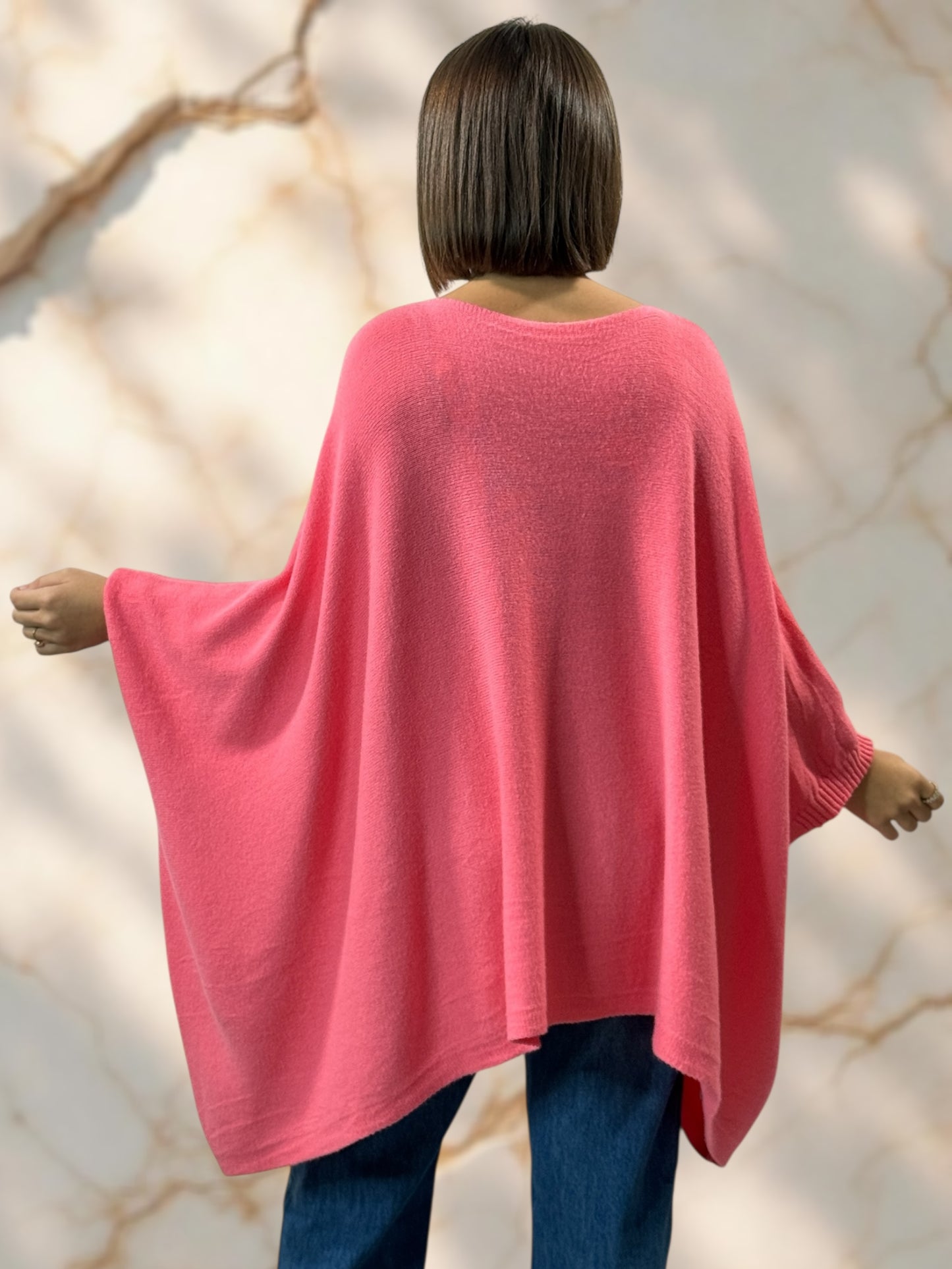 NICKO - PULL OVERSIZE ROSE JUSQU'A LA TAILLE 60