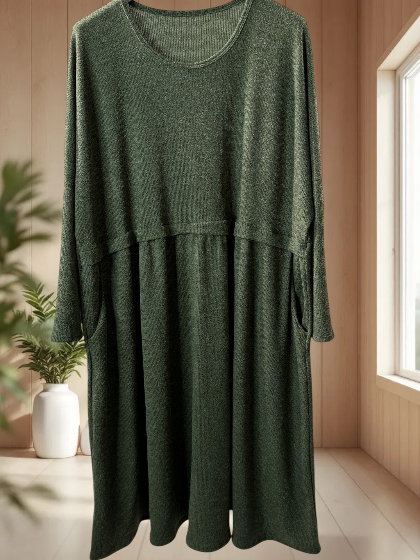 MADELINE - ROBE OVERSIZE KAKI JUSQU'A LA TAILLE 60