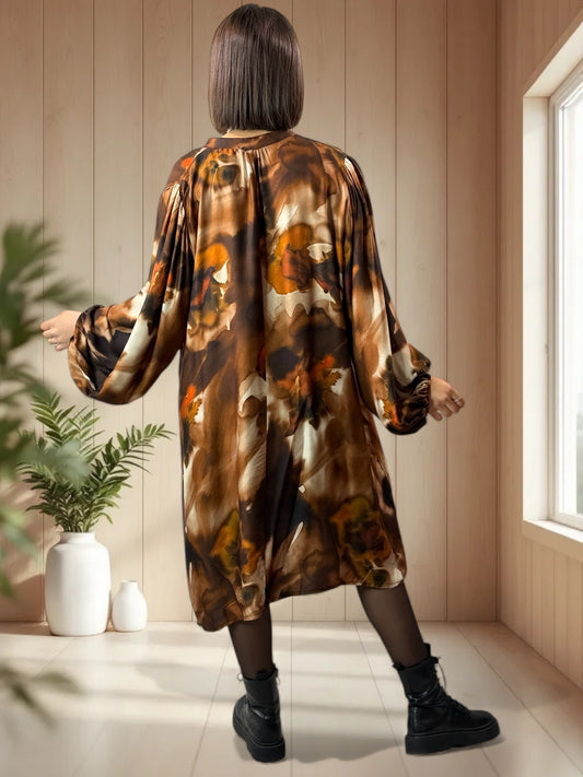 ISABELLA - ROBE FLUIDE A MOTIF OVERSIZE JUSQU'A LA TAILLE 54