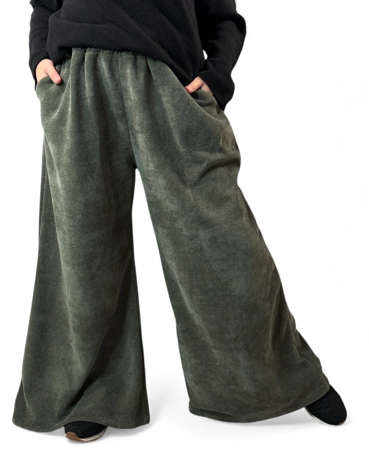 MARVIN - PANTALON EN VELOURS KAKI TAILLE 46 A 54