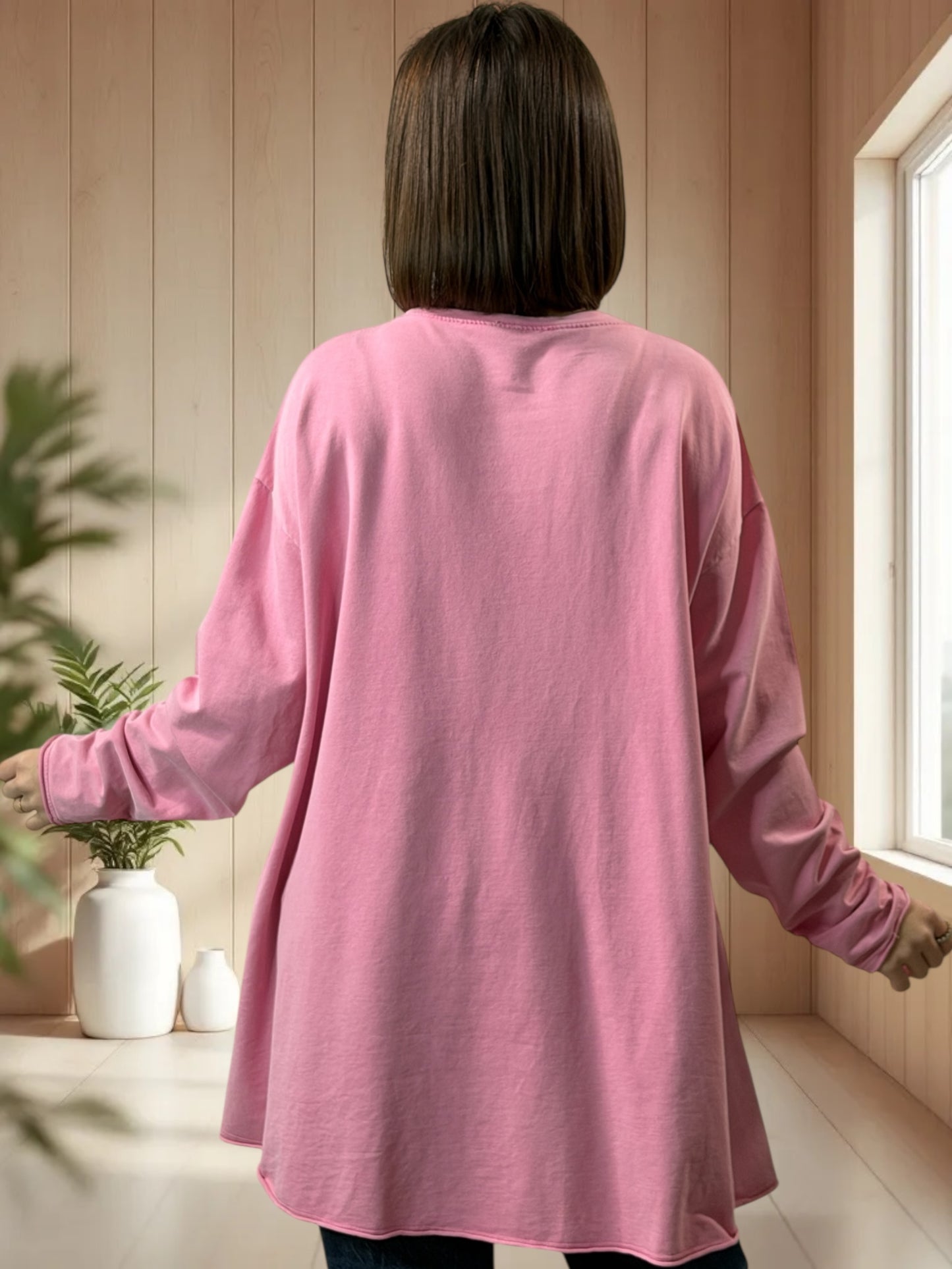 MARIUS - SWEAT OVERSIZE ROSE JUSQU'A LA TAILLE 54