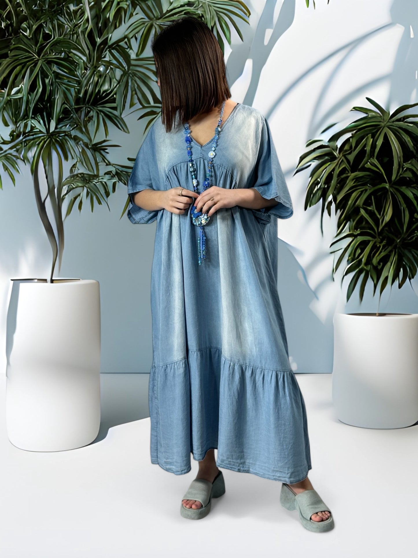 PAMELA - ROBE LONGUE FLUIDE BOHEME JUSQU'A LA TAILLE 56