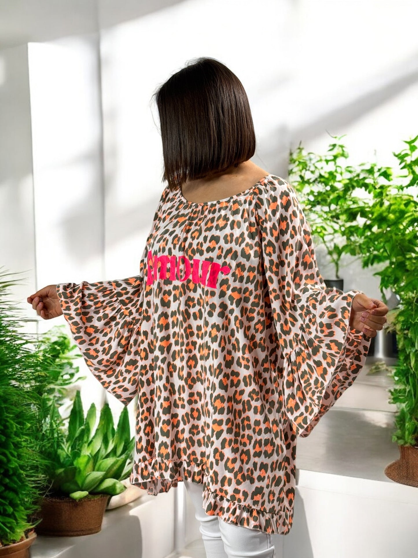 SAVANA - TUNIQUE LEOPARD KAKI JUSQU'A LA TAILLE 54