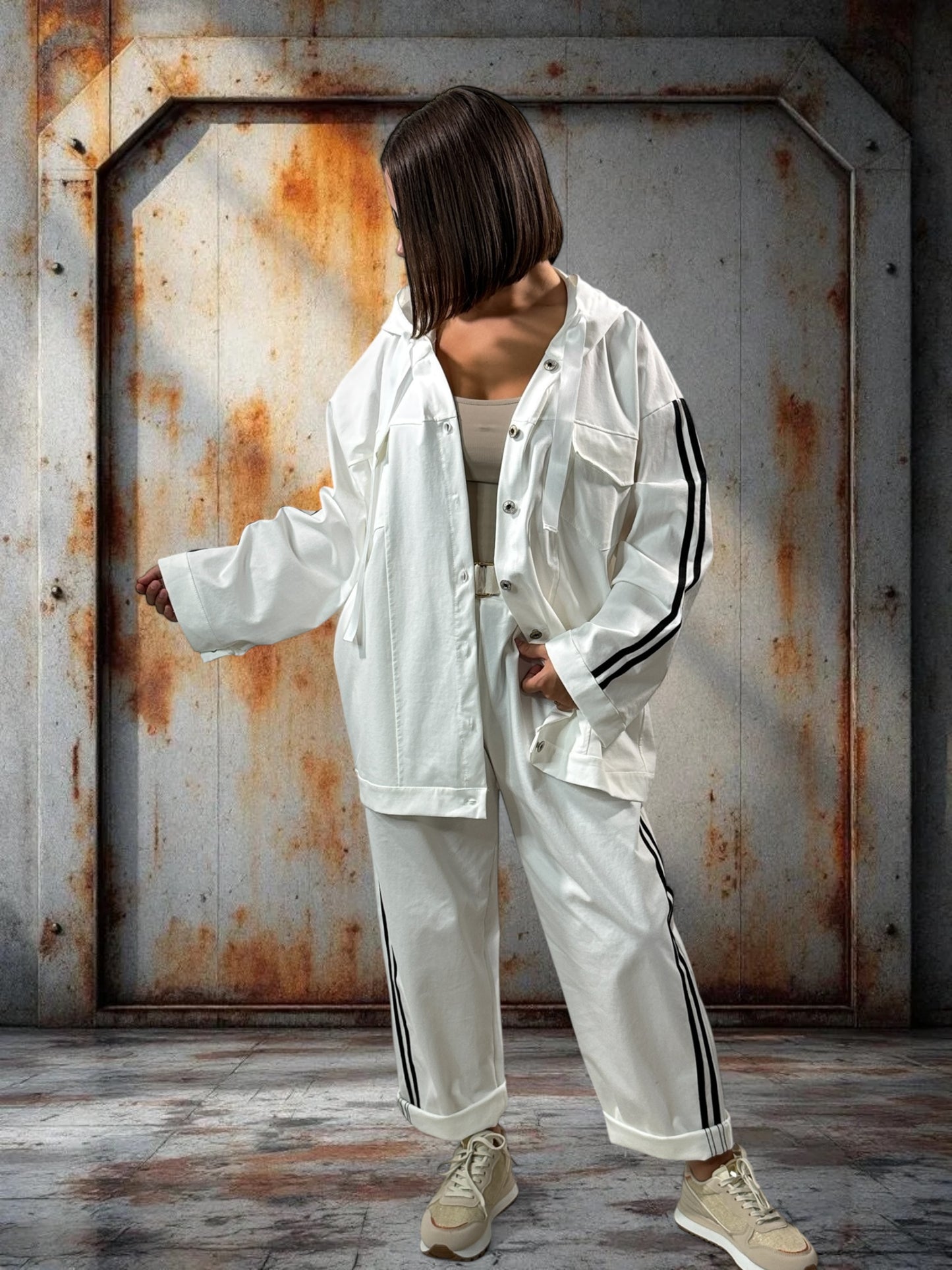 MARLEY - VESTE BLANCHE OVERSIZE JUSQU'A LA TAILLE 54